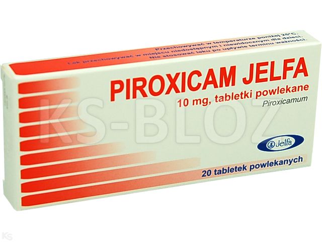 Piroxicam Jelfa interakcje ulotka tabletki powlekane 10 mg 20 tabl.