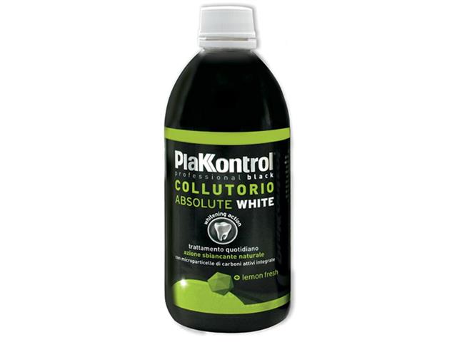 PLAKKONTROL ABSOLUTE WHITE Płyn do płukania jamy ustnej z węglem aktywnym interakcje ulotka   500 ml