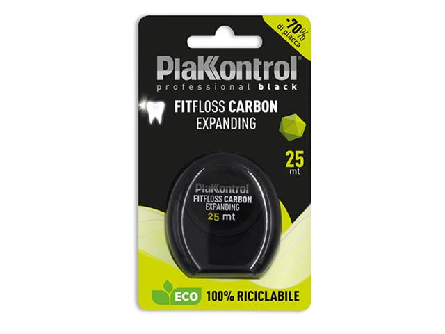 PLAKKONTROL FITFLOSS CARBON EXPANDING Czarna Nić dentystyczna pęczniejąca 25 m interakcje ulotka nić dentystyczna  1 szt.