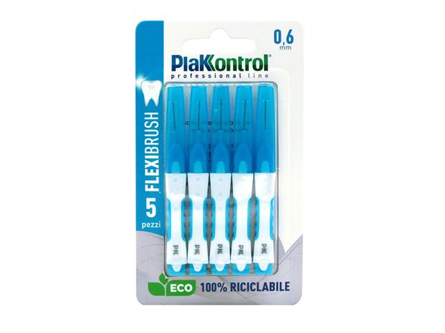 PLAKKONTROL FLEXIBRUSH Szczoteczka międzyzębowa 0.6 mm interakcje ulotka szczotka - 5 szt.
