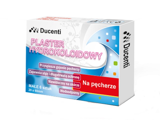 Plast.hydrokoloidowy DUCENTI na pęcherze 20 x 60mm interakcje ulotka plaster  6 szt.