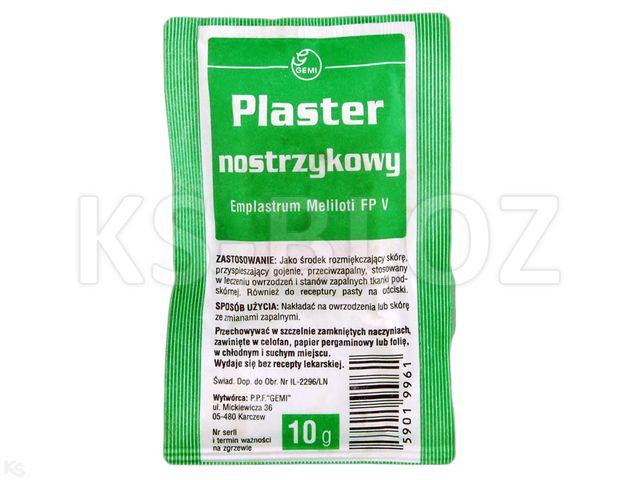 Plaster nostrzykowy GEMI interakcje ulotka plaster leczniczy - 10 g