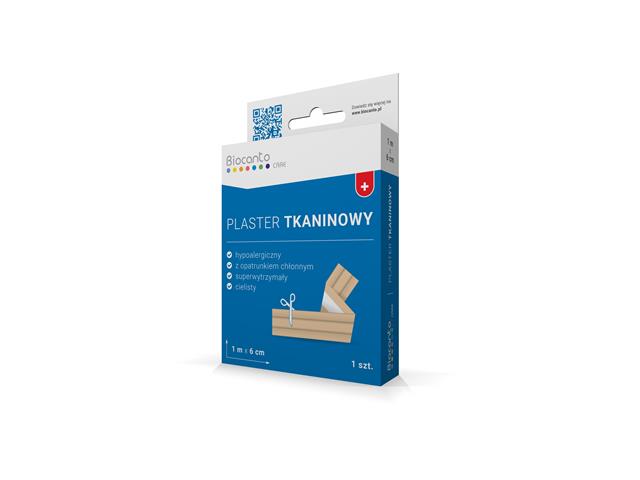 Plaster z opatrunkiem tkaninowy 1 m x 6 cm interakcje ulotka   1 szt.