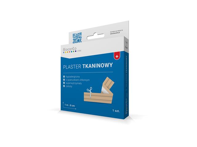 Plaster z opatrunkiem tkaninowy 1 m x 8 cm interakcje ulotka plaster - 1 szt.