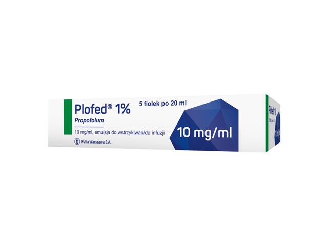 Plofed 1% interakcje ulotka emulsja do wstrzykiwań lub infuzji 10 mg/ml 5 fiol. po 20 ml