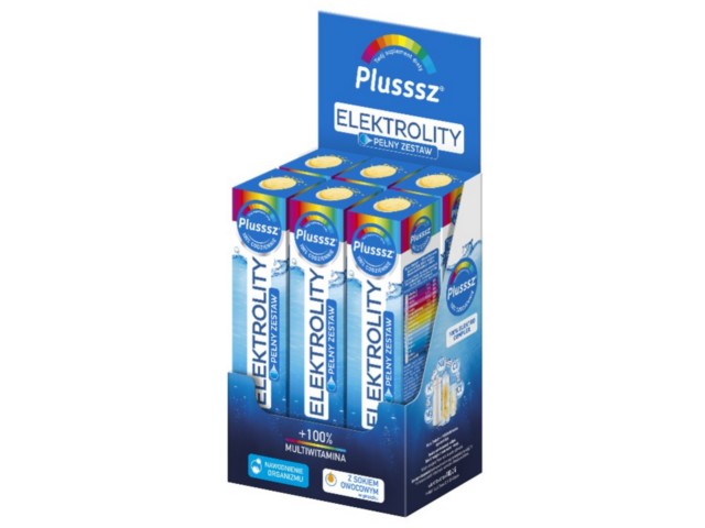 Plusssz Elektrolity +100% Multiwitamina display (5+1) interakcje ulotka tabletki musujące - 24 tabl.