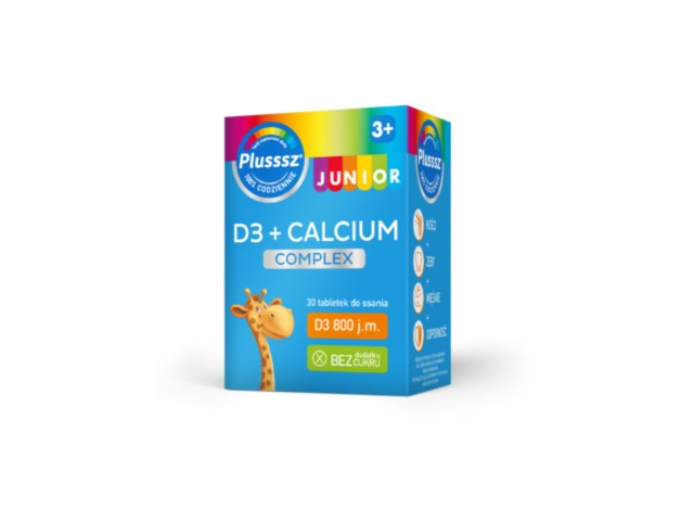 Plusssz Junior D3 + Calcium Complex interakcje ulotka tabletki do ssania  30 tabl.