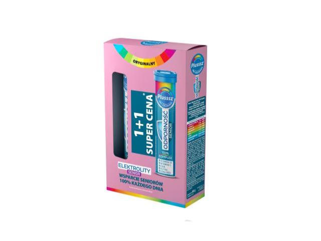 Plusssz Zestaw Elektrolity Senior 100% Complex + Odporność Senior 100% Complex interakcje ulotka tabletki musujące - 24 tabl. + 20 tabl.
