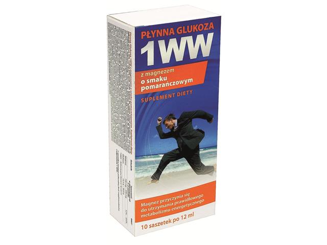 Płynna Glucoza 1 WW smak pomarańczowy z magnezem interakcje ulotka płyn  10 sasz. po 12 ml