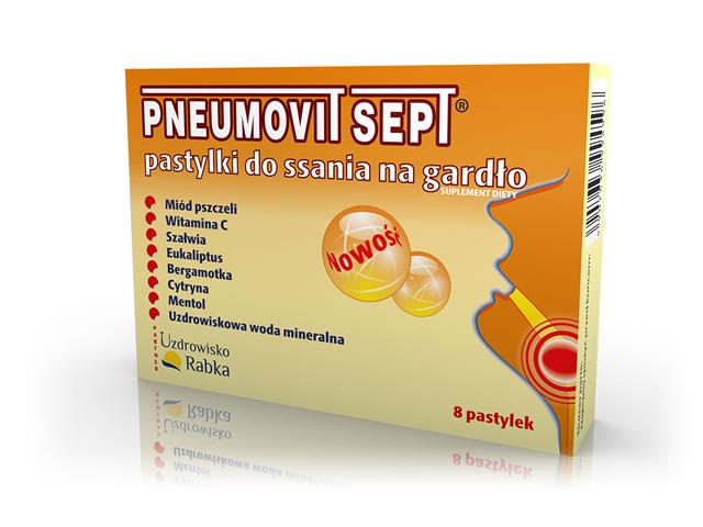 Pneumovit Sept interakcje ulotka pastylki do ssania - 8 pastyl.