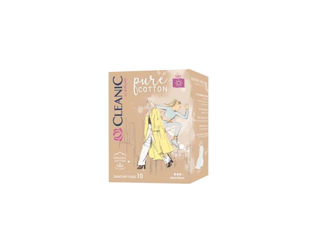 Podp. CLEANIC Pure Cotton Day Sanitary interakcje ulotka podpaska - 10 szt.