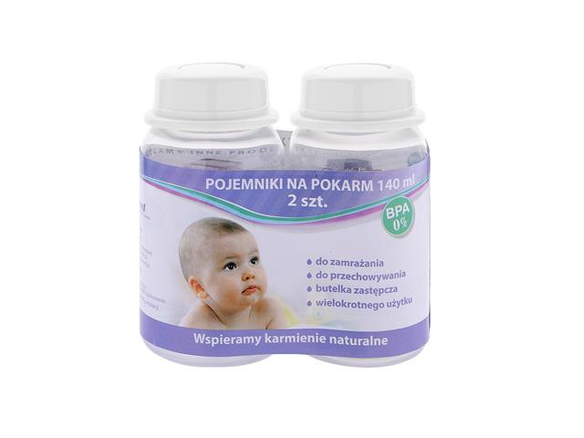 Pojemniki 140ml na mleko matki SIMED 2-pak interakcje ulotka pojemnik - 2 szt.