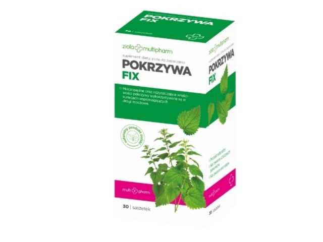 Pokrzywa Fix Multipharm interakcje ulotka zioła do zaparzania w saszetkach  30 sasz.