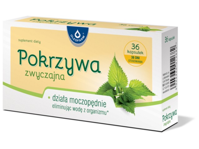 Pokrzywa Zwyczajna interakcje ulotka kapsułki - 36 kaps.