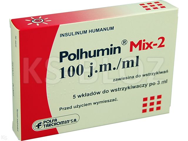 Polhumin Mix-2 interakcje ulotka zawiesina do wstrzykiwań 100 j.m./ml 5 wkł. po 3 ml