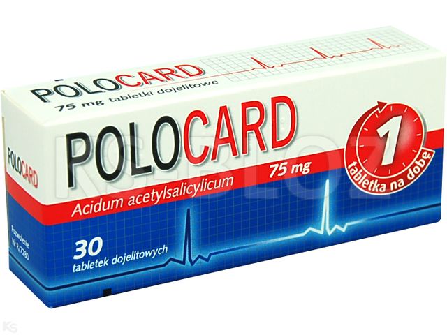 Polocard interakcje ulotka tabletki powlekane dojelitowe 75 mg 30 tabl. (3 blist. po 10 tabl.)