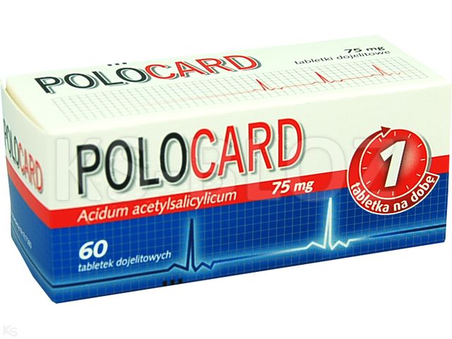 Polocard interakcje ulotka tabletki powlekane dojelitowe 75 mg 60 tabl. (6 blist. po 10 tabl.)