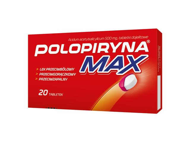 Polopiryna Max interakcje ulotka tabletki dojelitowe 500 mg 20 tabl.