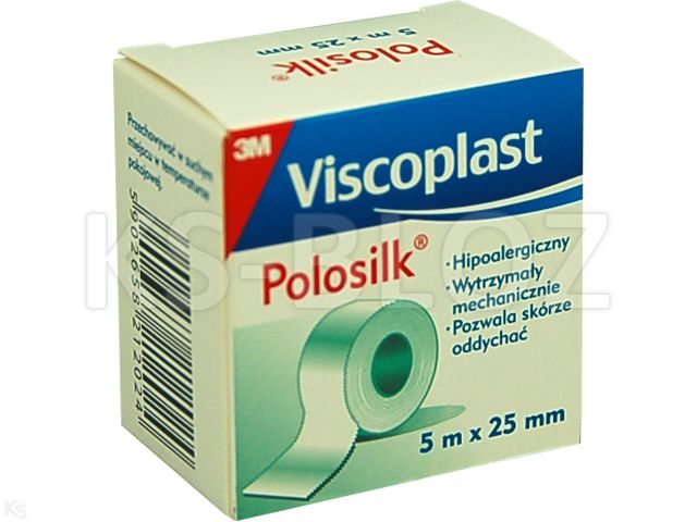 Polopor Plaster jedwabny na rolce 5 m x 25 mm interakcje ulotka   1 szt.