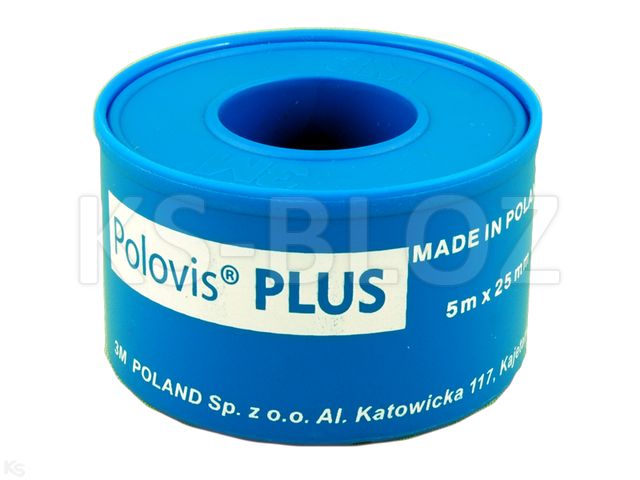 Polovis Plus Plaster 5 m x 25 mm interakcje ulotka   1 szt.
