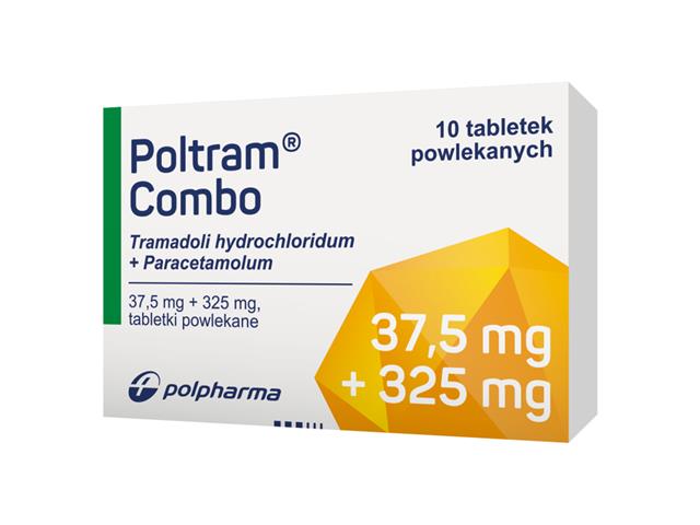 Poltram Combo interakcje ulotka tabletki powlekane 37,5mg+325mg 10 tabl.