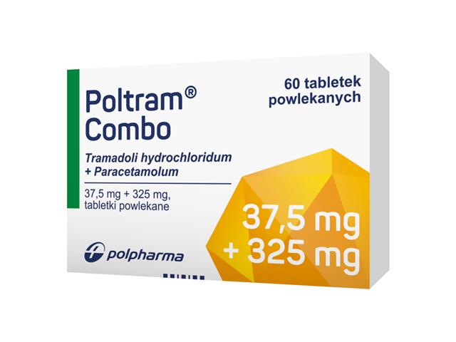 Poltram Combo interakcje ulotka tabletki powlekane 37,5mg+325mg 60 tabl.