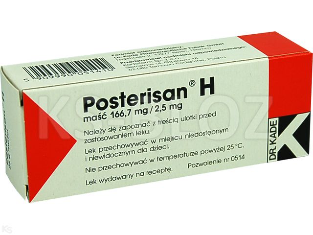 Posterisan H interakcje ulotka maść doodbytnicza 166,7 mg/2,5mg 