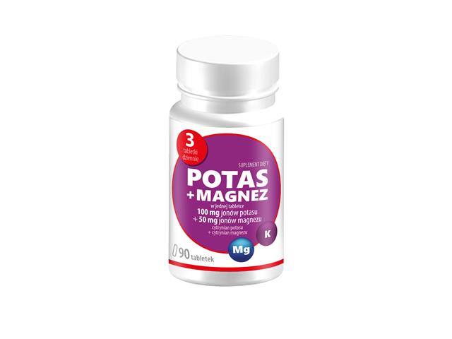 Potas + Magnez interakcje ulotka tabletki  90 tabl. | butelka