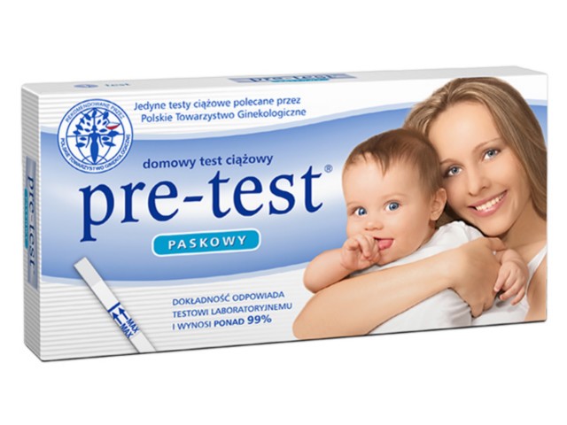 Pre-Test Test ciążowy paskowy interakcje ulotka   1 szt.