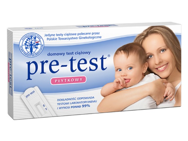 Pre-Test Test ciążowy płytkowy interakcje ulotka   1 szt.