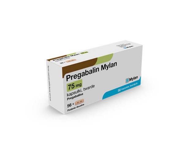 Pregabalin Mylan interakcje ulotka kapsułki twarde 75 mg 56 kaps. | PVC/PVDC/alu