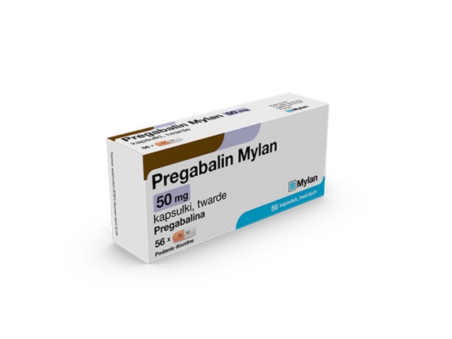 Pregabalin Mylan interakcje ulotka kapsułki twarde 50 mg 56 kaps. | PVC/PVDC/alu