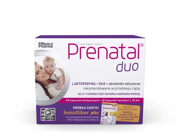 Prenatal Duo+femaltiker plus saszetka interakcje ulotka kapsułki  30 kaps.