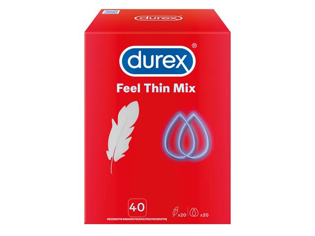 Prezerwatywy DUREX Feel Thin Mix interakcje ulotka prezerwatywa  40 szt.