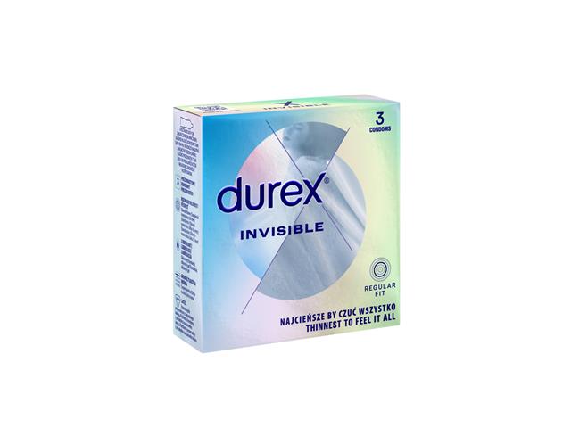 Prezerwatywy Durex Invisible dla większej bliskości interakcje ulotka   3 szt.