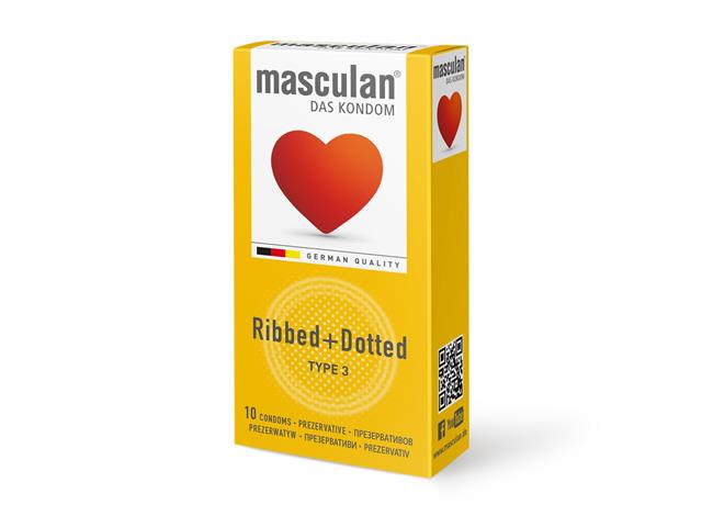 Prezerwatywy masculan® RIBBED+DOTTED (Z wypustkami i prążkami) interakcje ulotka prezerwatywa - 10 szt.