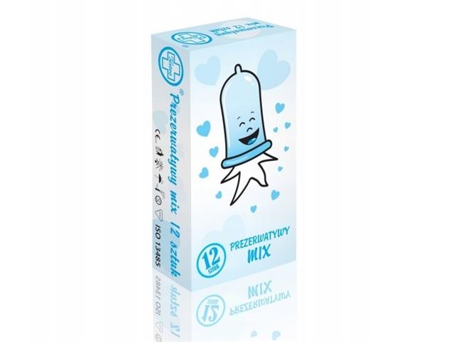 Prezerwatywy MIX TESTEO interakcje ulotka prezerwatywa  12 szt.