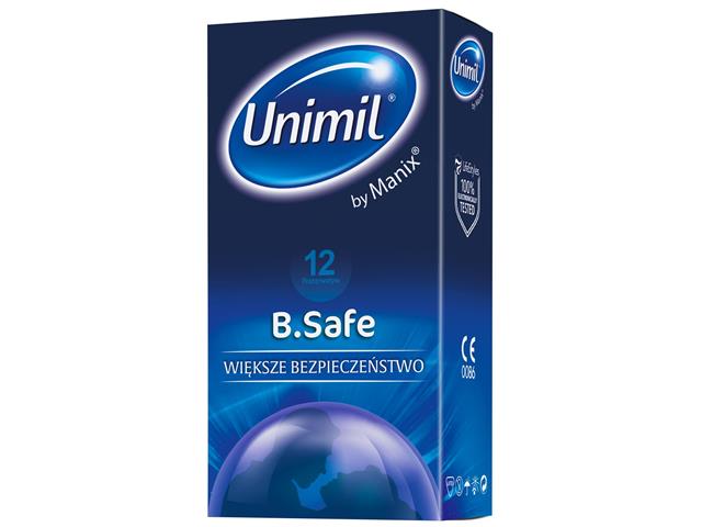 Prezerwatywy UNIMIL B.Safe lateks. interakcje ulotka   12 szt.