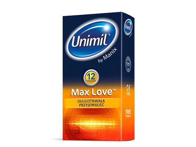 Prezerwatywy Unimil MAX LOVE interakcje ulotka prezerwatywa  12 szt.