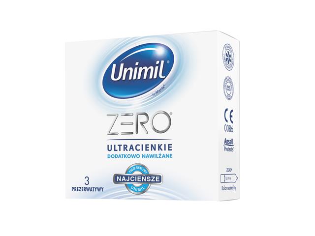 Prezerwatywy UNIMIL Zero lateksowe ultracienkie interakcje ulotka prezerwatywa - 3 szt.