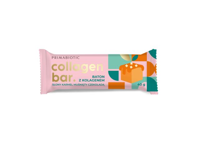 Primabiotic Collagen Bar Baton słony karmel muśnięty czekoladą z kolagenem interakcje ulotka   12 szt.