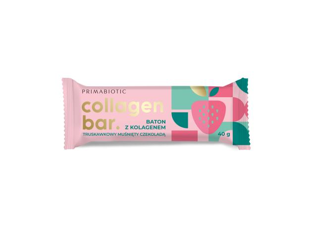 Primabiotic Collagen Bar Baton truskawkowy muśnięty czekoladą z kolagenem interakcje ulotka baton  1 szt.