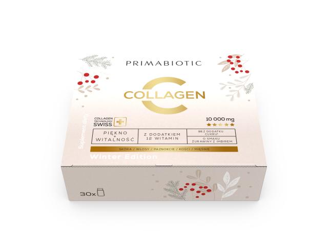 Primabiotic Collagen Winter Edition o smaku żurawiny z imbirem interakcje ulotka płyn  30 but. po 30 ml