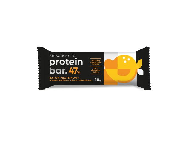 Primabiotic Protein Bar Baton o smaku mango w polewie czekoladowej proteinowy interakcje ulotka   12 szt. po 40 g