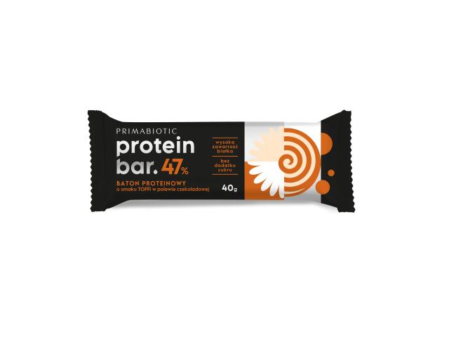 Primabiotic Protein Bar Baton o smaku toffi w polewie czekoladowej proteinowy interakcje ulotka   12 szt. po 40 g