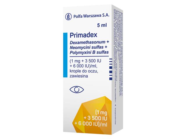 Primadex interakcje ulotka krople do oczu, zawiesina (1mg+3500I.U.+6000I.U.)/ml 5 ml