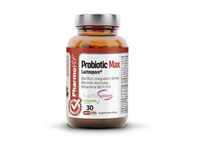 Probiotic Max Lactospore Clean Label Pharmovit interakcje ulotka kapsułki z roślinnej celulozy  30 kaps. | butelka ze szkła