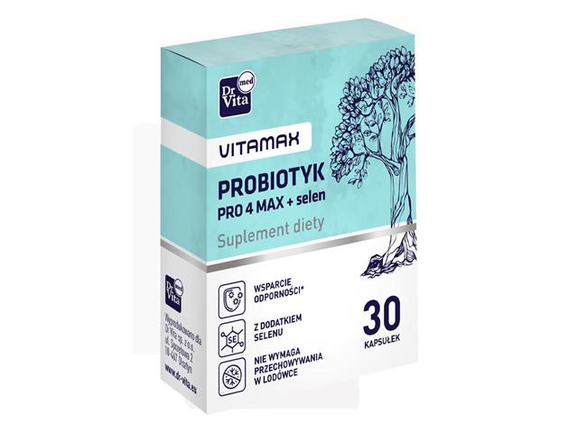 Probiotyk Pro 4 Max + selen interakcje ulotka kapsułki  30 kaps.