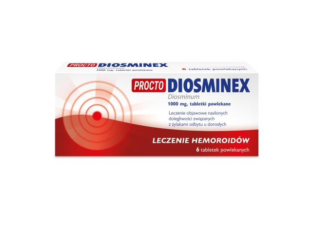 Procto Diosminex interakcje ulotka tabletki powlekane 1 g 18 tabl.