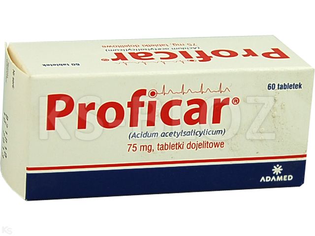 Proficar interakcje ulotka tabletki dojelitowe 75 mg 60 tabl. (6 blist. po 10 tabl.)